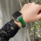 Correa Apple Watch con motivo cocodrilo grabado, cierre de hebilla, para mujer, modelo Rynara