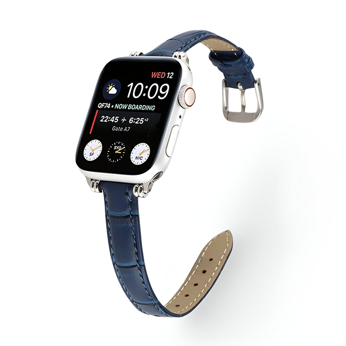 Correa Apple Watch con motivo cocodrilo grabado, cierre de hebilla, para mujer, modelo Rynara