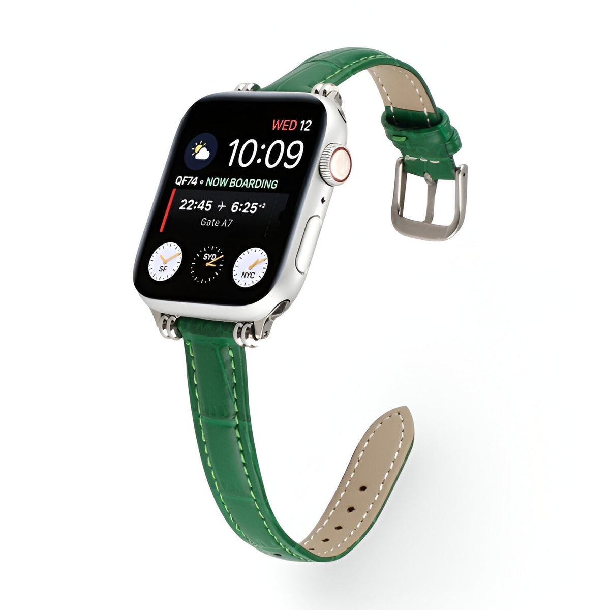Correa Apple Watch con motivo cocodrilo grabado, cierre de hebilla, para mujer, modelo Rynara