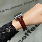 Correa Apple Watch con motivo cocodrilo grabado, cierre de hebilla, para mujer, modelo Rynara