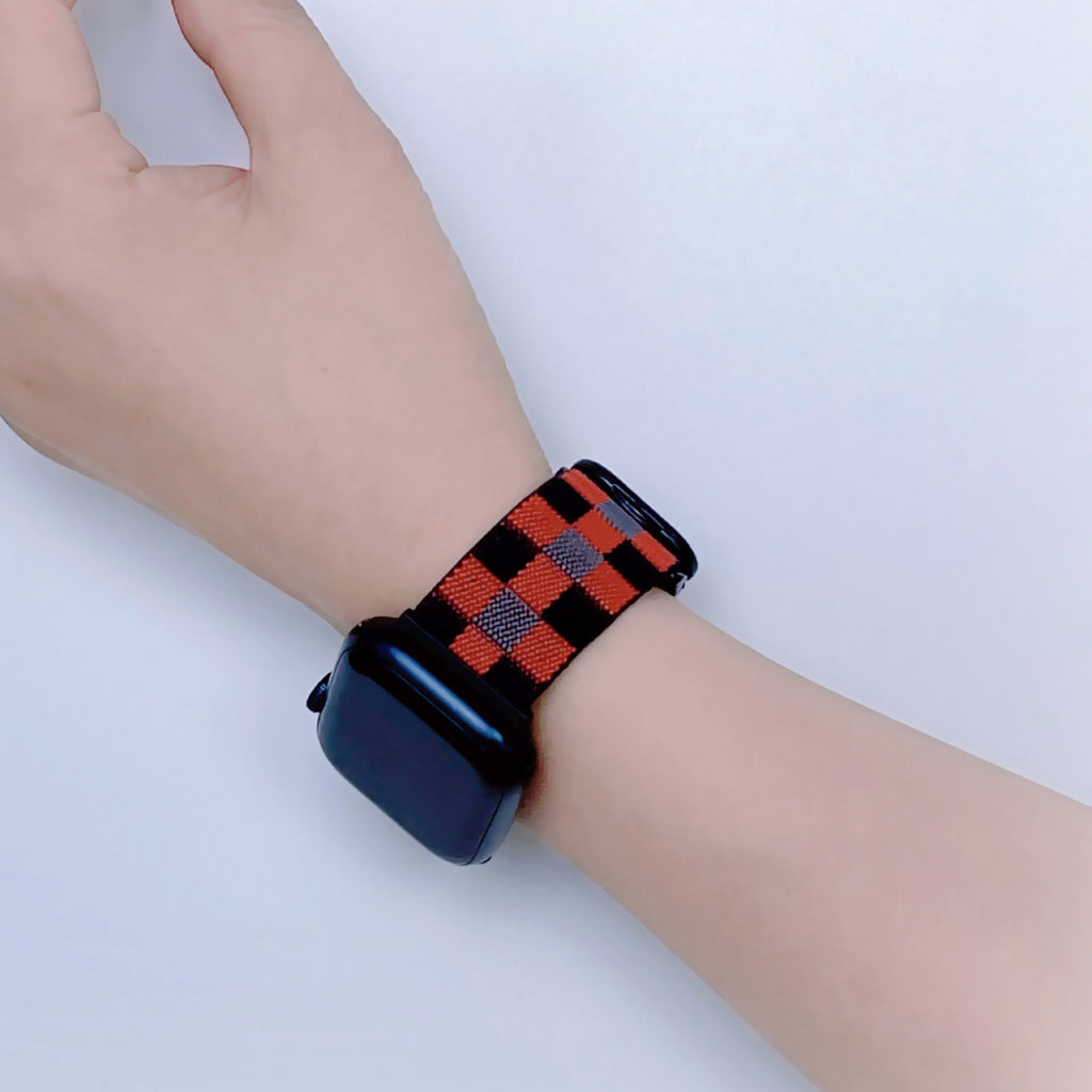Correa Apple Watch de nailon a cuadros, unisex, modelo Kyris
