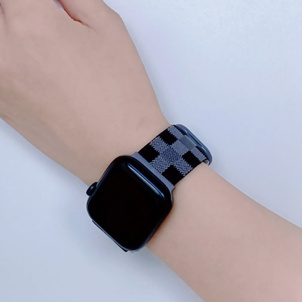 Correa Apple Watch de nailon a cuadros, unisex, modelo Kyris