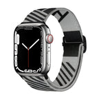 Correa de Apple Watch de nailon trenzado, motivo de rayas diagonales, cierre deslizante, modelo Thal