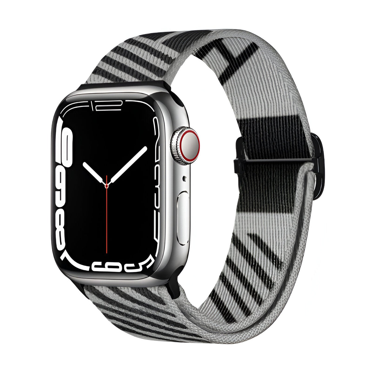 Correa de Apple Watch de nailon trenzado, motivo de rayas diagonales, cierre deslizante, modelo Thal