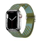 Correa de Apple Watch de nailon trenzado, motivo de rayas diagonales, cierre deslizante, modelo Thal
