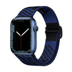 Correa de Apple Watch de nailon trenzado, motivo de rayas diagonales, cierre deslizante, modelo Thal