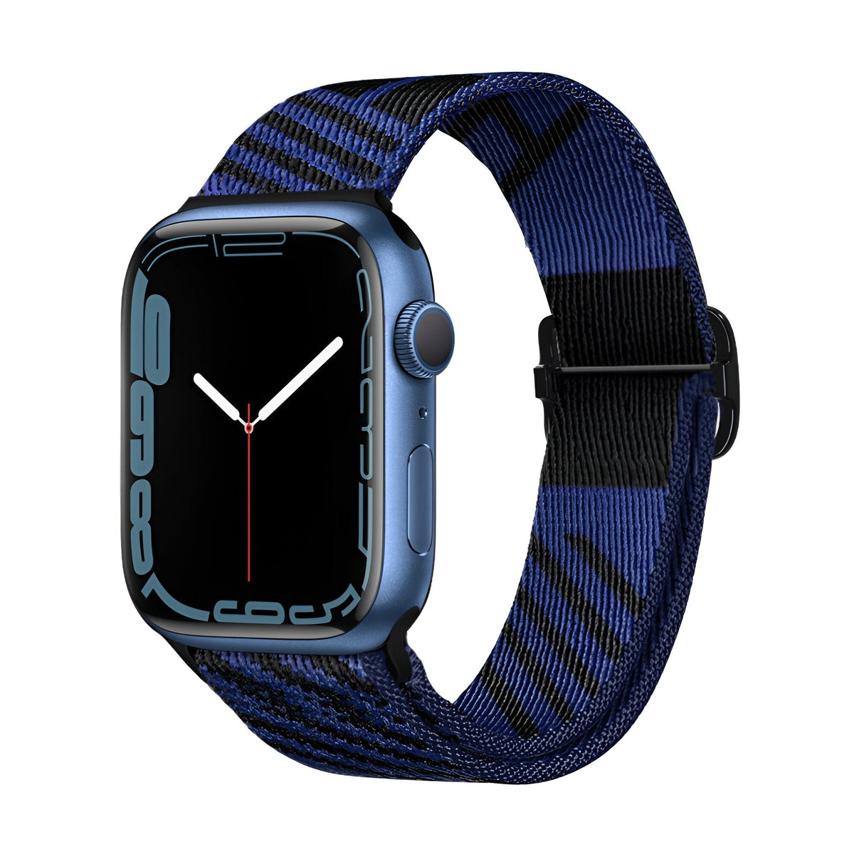Correa de Apple Watch de nailon trenzado, motivo de rayas diagonales, cierre deslizante, modelo Thal