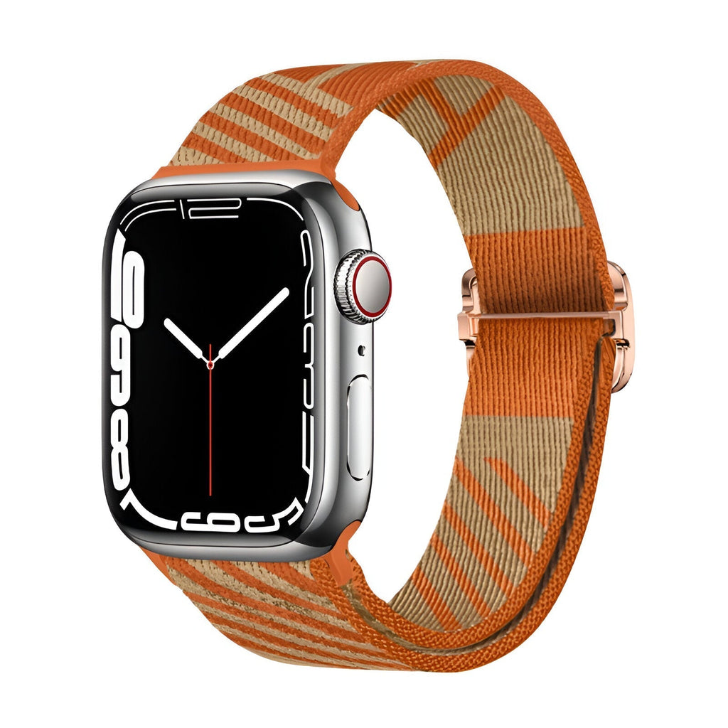 Correa de Apple Watch de nailon trenzado, motivo de rayas diagonales, cierre deslizante, modelo Thal