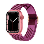Correa de Apple Watch de nailon trenzado, motivo de rayas diagonales, cierre deslizante, modelo Thal