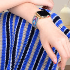 Correa Apple Watch, de nailon y cristal, para mujer, modelo Mistral