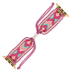 Correa Apple Watch trenzada de nailon, motivos geométricos y perlas, para mujer, modelo Nixie