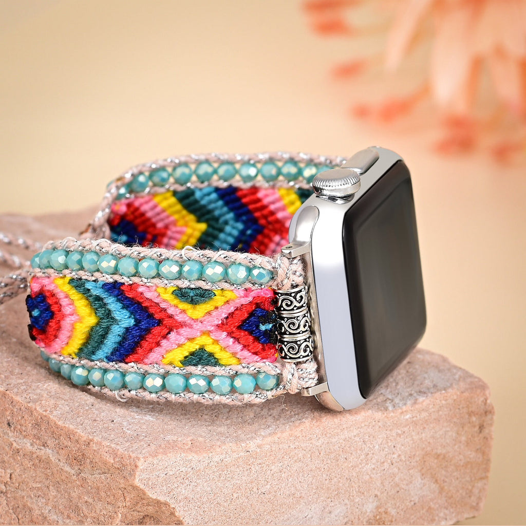 Correa Apple Watch de nailon y cristal, para mujer, modelo Pyxis