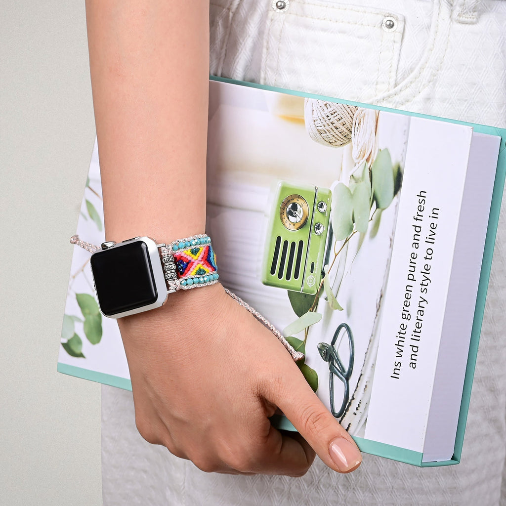 Correa Apple Watch de nailon y cristal, para mujer, modelo Pyxis