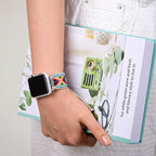 Correa Apple Watch de nailon y cristal, para mujer, modelo Pyxis