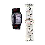 Correa Apple Watch de nailon floral, para mujer, modelo Elexia