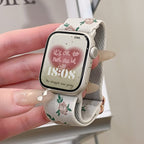 Correa Apple Watch de nailon floral, para mujer, modelo Elexia