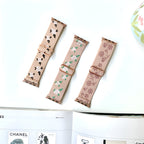 Correa Apple Watch de nailon floral, para mujer, modelo Elexia