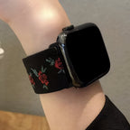 Correa Apple Watch de nailon floral, para mujer, modelo Elexia