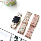 Correa Apple Watch de nailon floral, para mujer, modelo Elexia