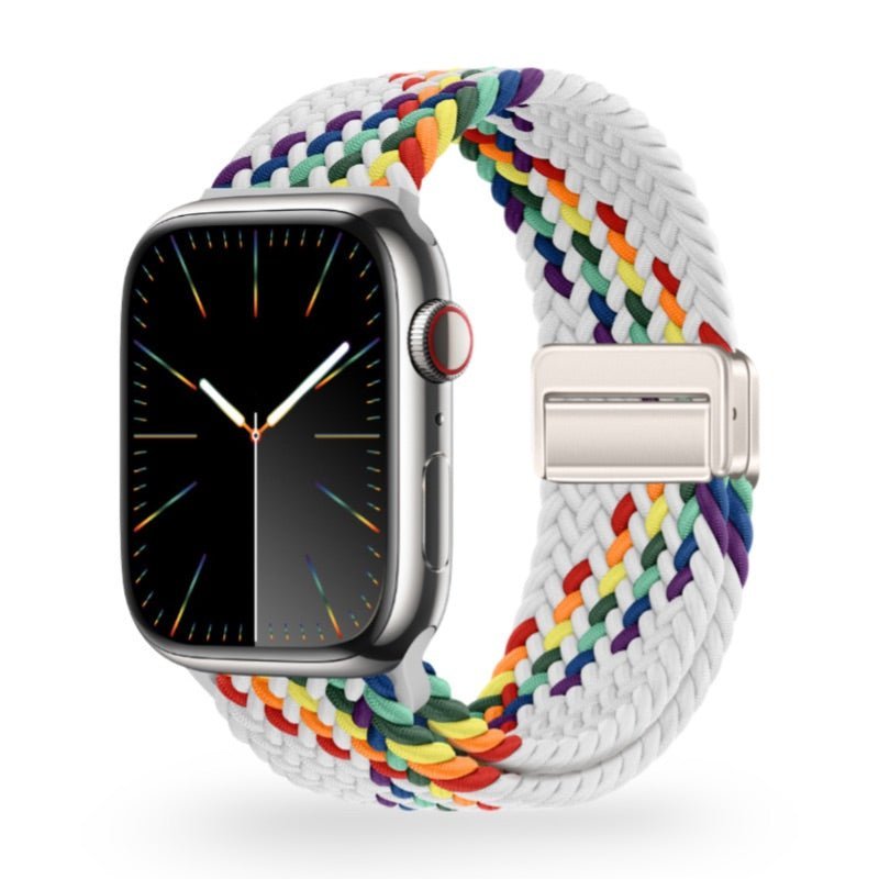 Correa de Apple Watch de nailon trenzado elástico, cierre magnético, modelo Cypher