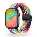 Correa de Apple Watch de nailon trenzado elástico, cierre magnético, modelo Cypher