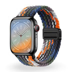 Correa de Apple Watch de nailon trenzado elástico, cierre magnético, modelo Cypher