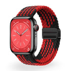 Correa de Apple Watch de nailon trenzado elástico, cierre magnético, modelo Nyxan