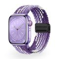 Correa de Apple Watch de nailon trenzado elástico, cierre magnético, modelo Nyxan