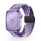 Correa de Apple Watch de nailon trenzado elástico, cierre magnético, modelo Nyxan