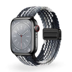 Correa de Apple Watch de nailon trenzado elástico, cierre magnético, modelo Nyxan