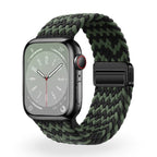 Correa de Apple Watch de nailon trenzado elástico, cierre magnético, modelo Nyxan