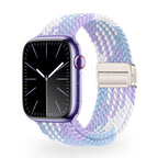 Correa de Apple Watch de nailon trenzado elástico, cierre magnético, modelo Nyxan