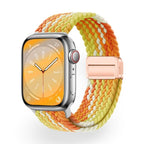 Correa de Apple Watch de nailon trenzado elástico, cierre magnético, modelo Nyxan