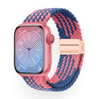 Correa de Apple Watch de nailon trenzado elástico, cierre magnético, modelo Nyxan