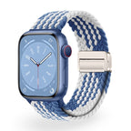 Correa de Apple Watch de nailon trenzado elástico, cierre magnético, modelo Nyxan