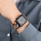 Correa de Apple Watch de nailon trenzado elástico, cierre magnético, modelo Nyxan