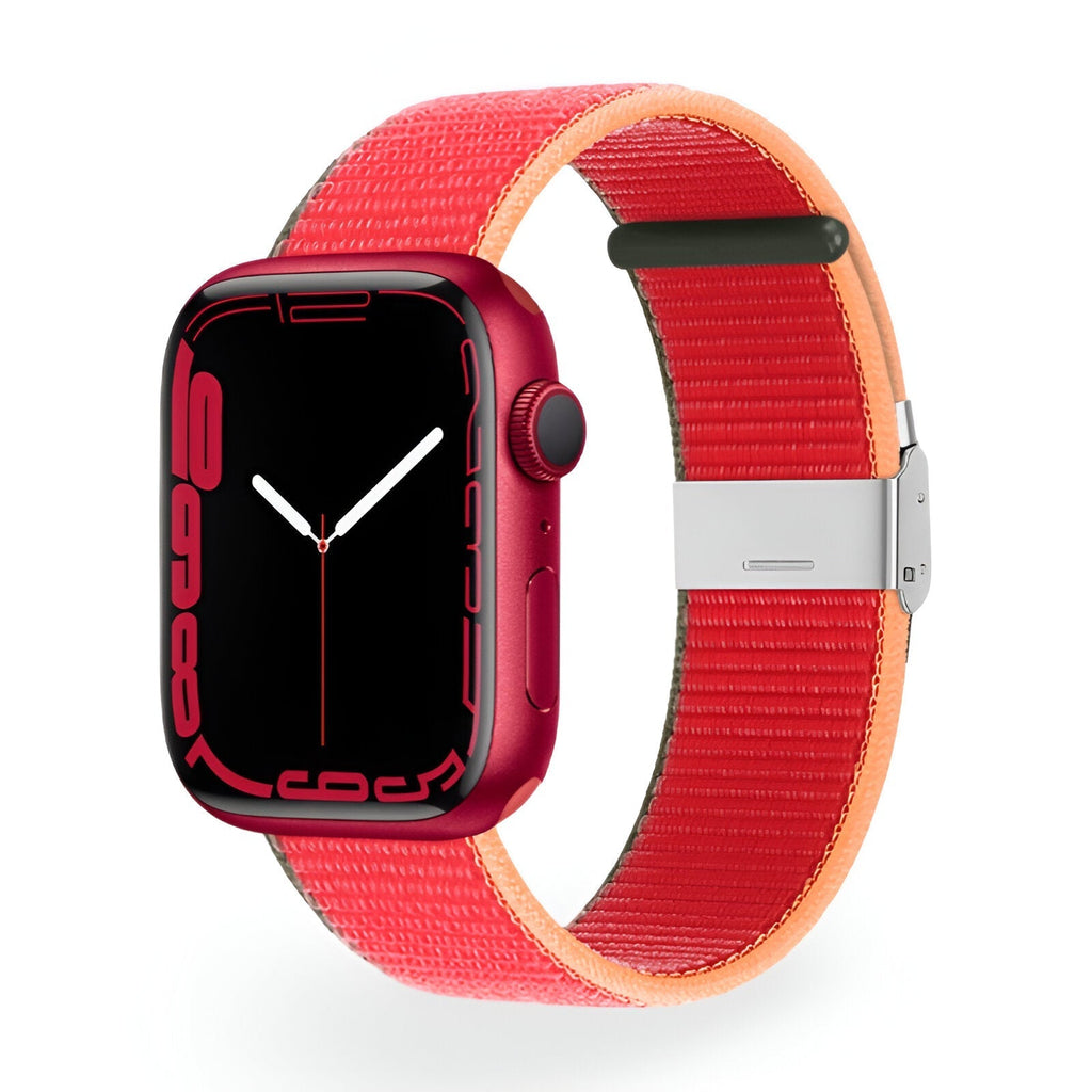 Correa de Apple Watch de nailon trenzado, hebilla ajustable de acero, modelo Solis