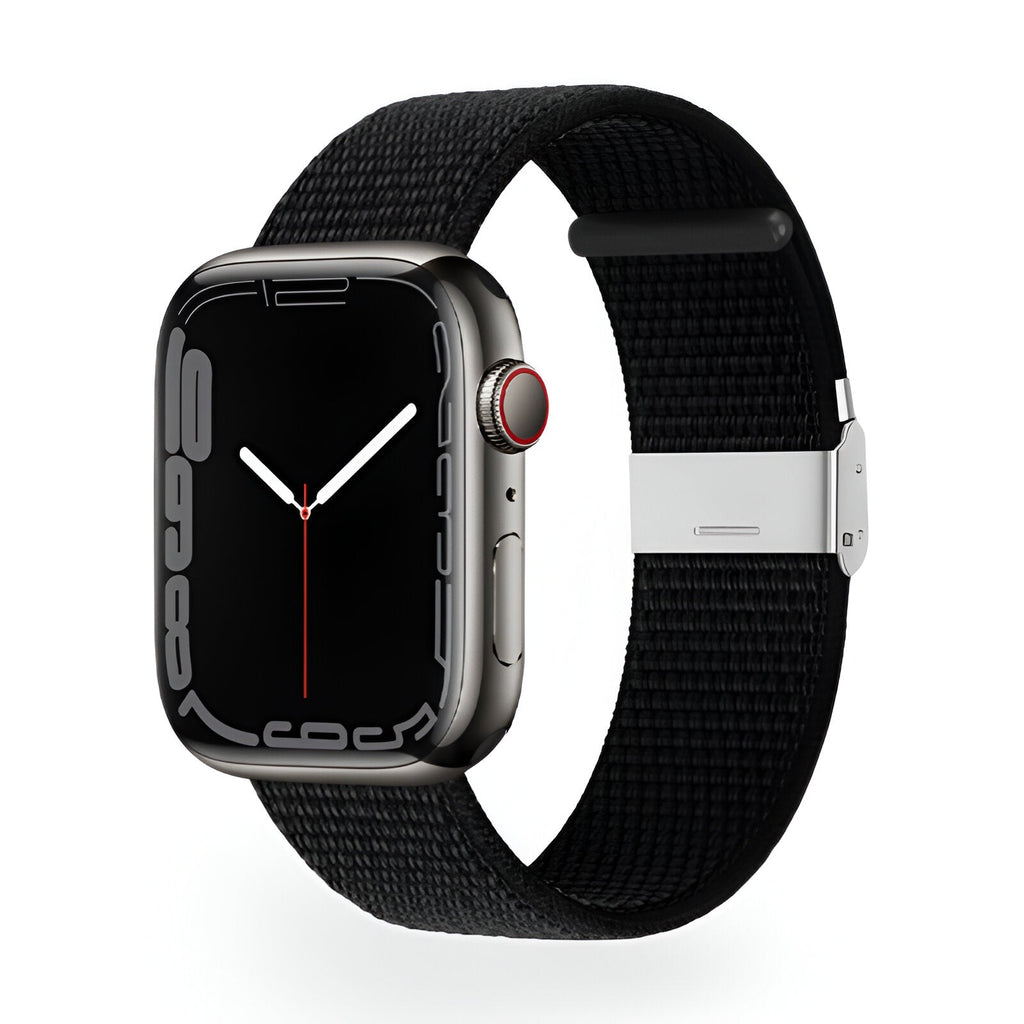 Correa de Apple Watch de nailon trenzado, hebilla ajustable de acero, modelo Solis
