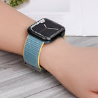 Correa de Apple Watch de nailon trenzado, hebilla ajustable de acero, modelo Solis