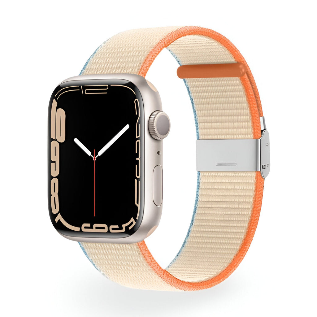 Correa de Apple Watch de nailon trenzado, hebilla ajustable de acero, modelo Solis