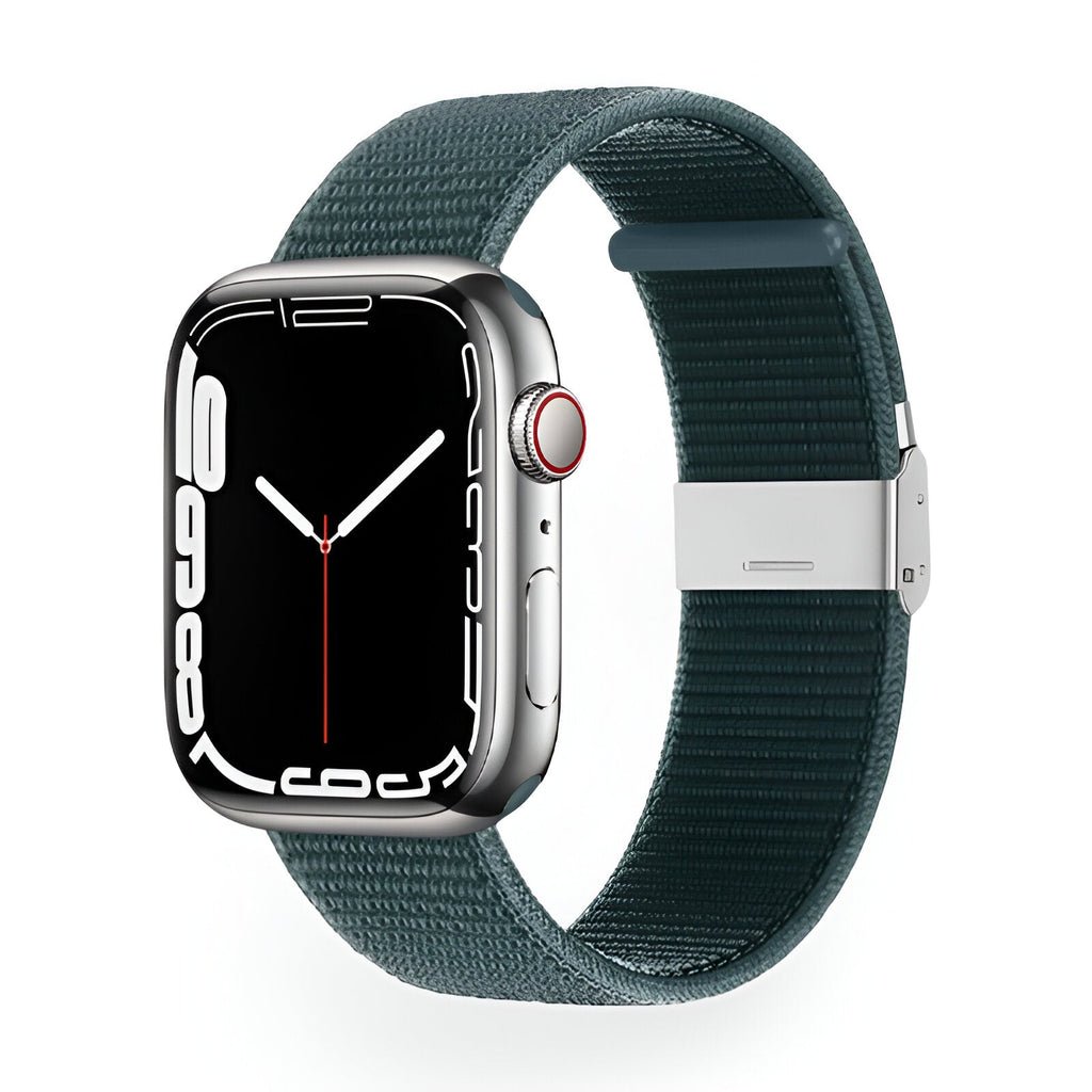 Correa de Apple Watch de nailon trenzado, hebilla ajustable de acero, modelo Solis