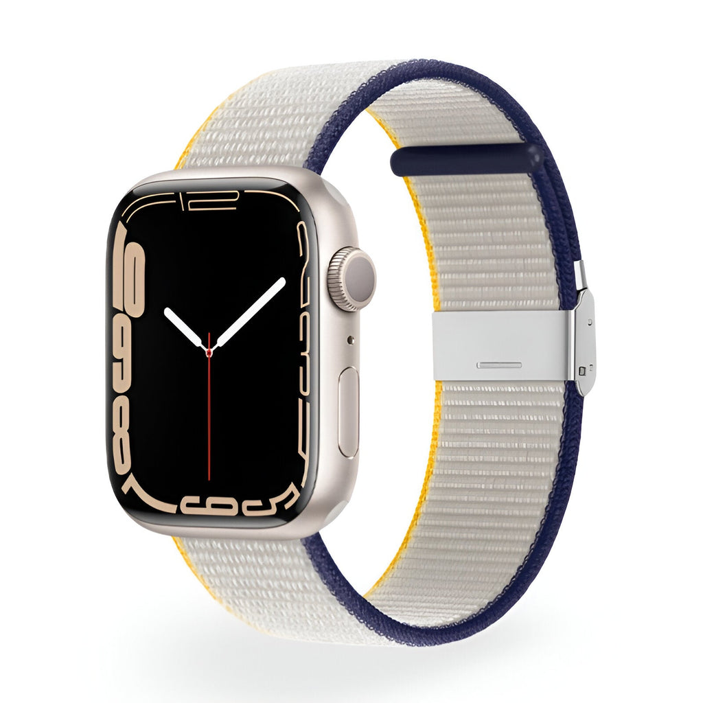 Correa de Apple Watch de nailon trenzado, hebilla ajustable de acero, modelo Solis