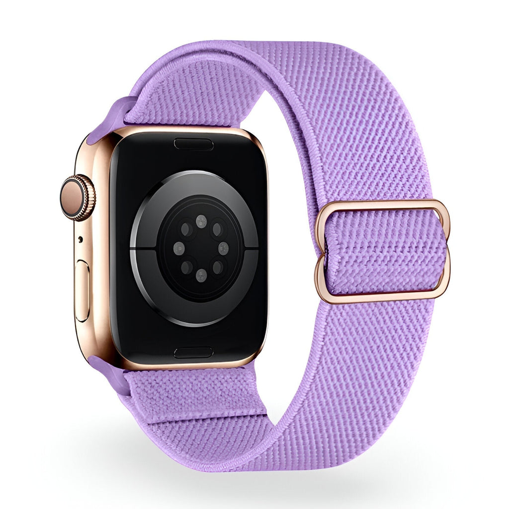 Correa de Apple Watch de nailon trenzado elástico, hebilla deslizante, modelo Zyra