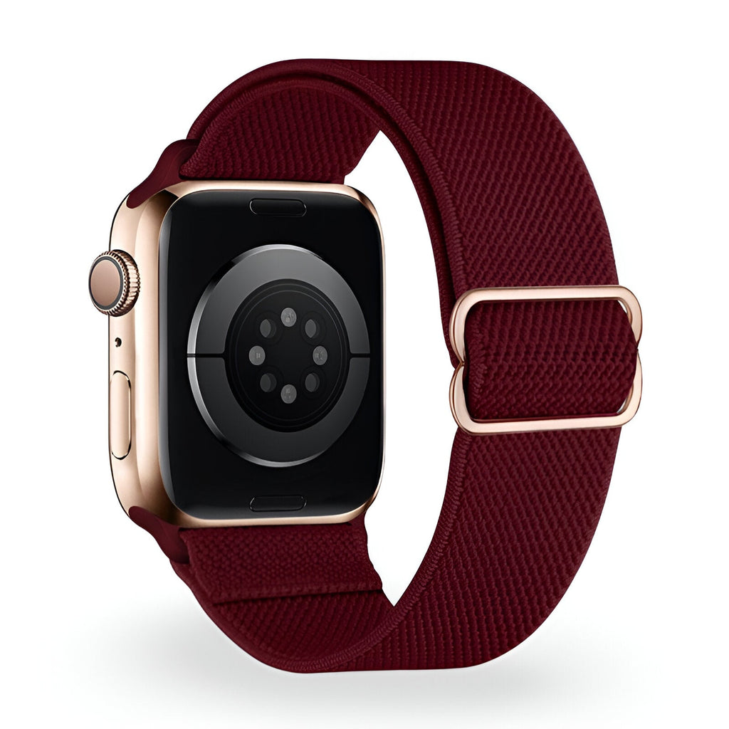 Correa de Apple Watch de nailon trenzado elástico, hebilla deslizante, modelo Zyra