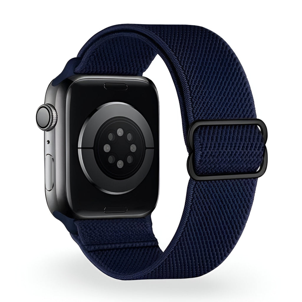 Correa de Apple Watch de nailon trenzado elástico, hebilla deslizante, modelo Zyra