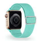 Correa de Apple Watch de nailon trenzado elástico, hebilla deslizante, modelo Zyra