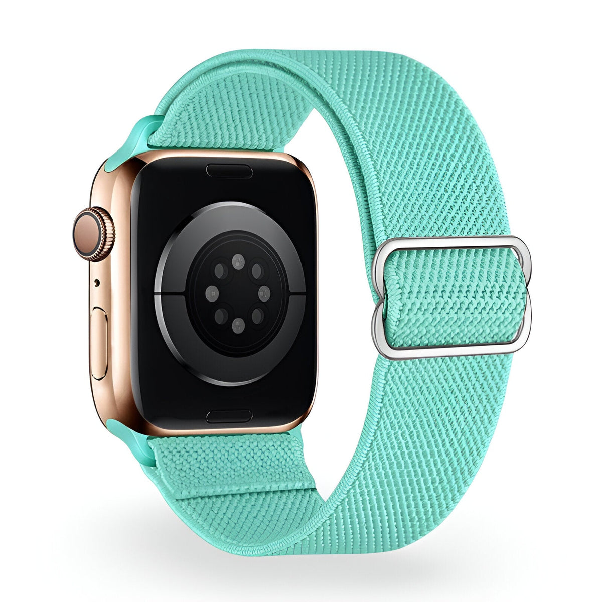 Correa de Apple Watch de nailon trenzado elástico, hebilla deslizante, modelo Zyra