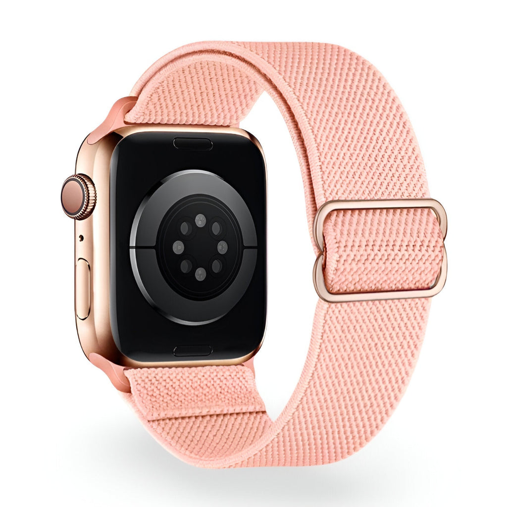 Correa de Apple Watch de nailon trenzado elástico, hebilla deslizante, modelo Zyra