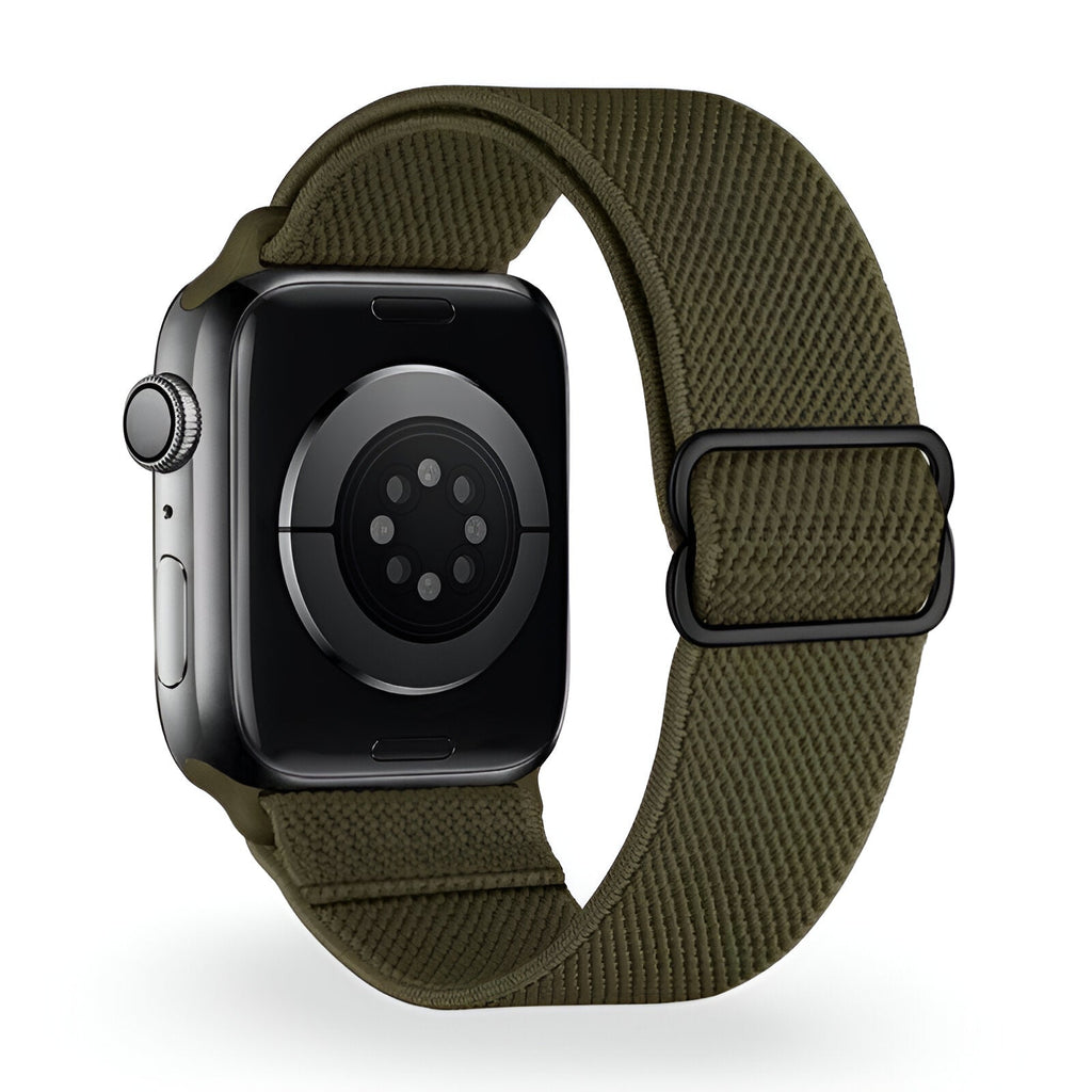 Correa de Apple Watch de nailon trenzado elástico, hebilla deslizante, modelo Zyra
