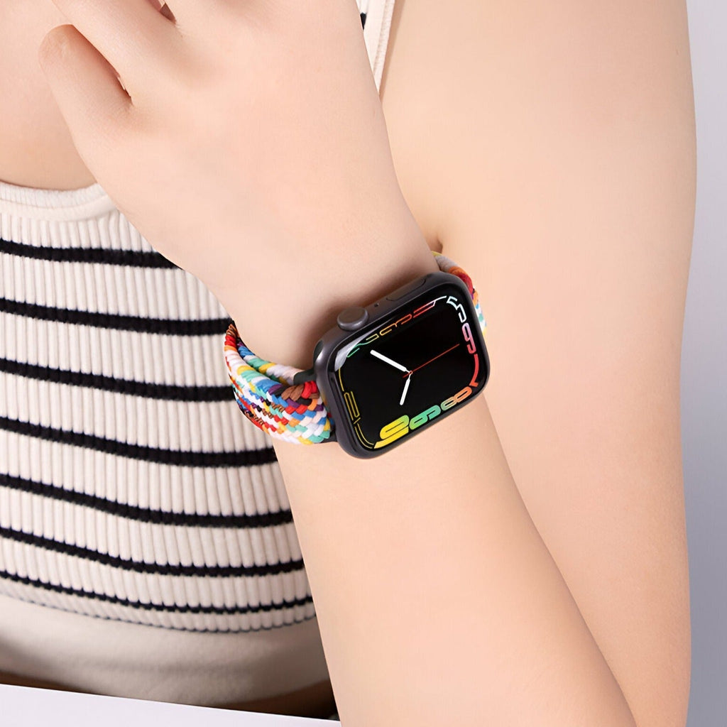 Correa de Apple Watch de nailon trenzado, cierre deslizante, para mujer, modelo Jax